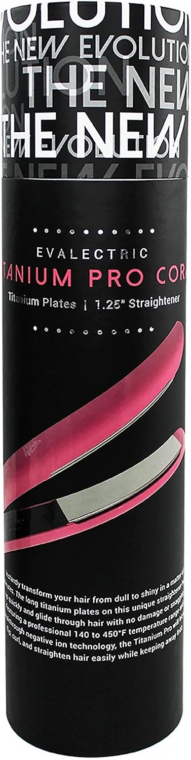 Evalectric Pro Titanium - Plancha plana de 1.25 pulgadas, doble vol...