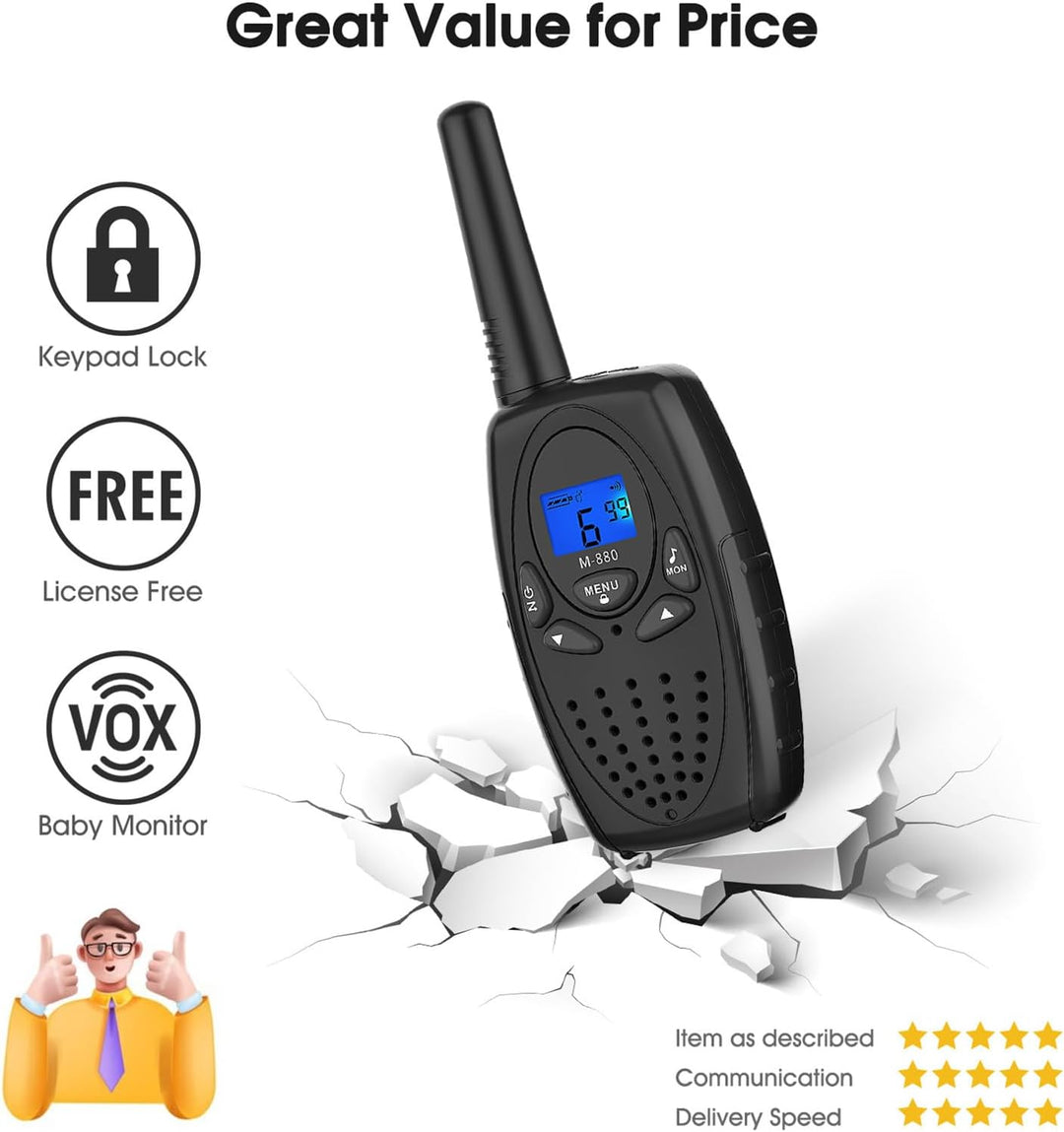 Walkie Talkies para adultos, Topsung M880 FRS Radio bidireccional d...