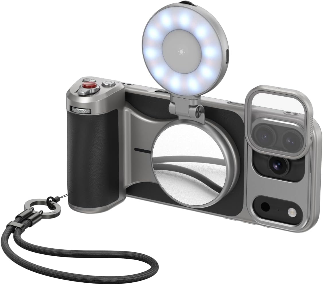 TELESIN Master Grip con luz C03 Selfie universal para iPhone/MagSafe