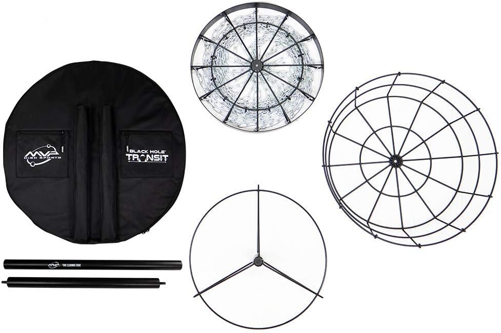MVP Disc Sports Black Hole Lite - Cesta para golf de disco de 24 cadenas con bolsa de transporte