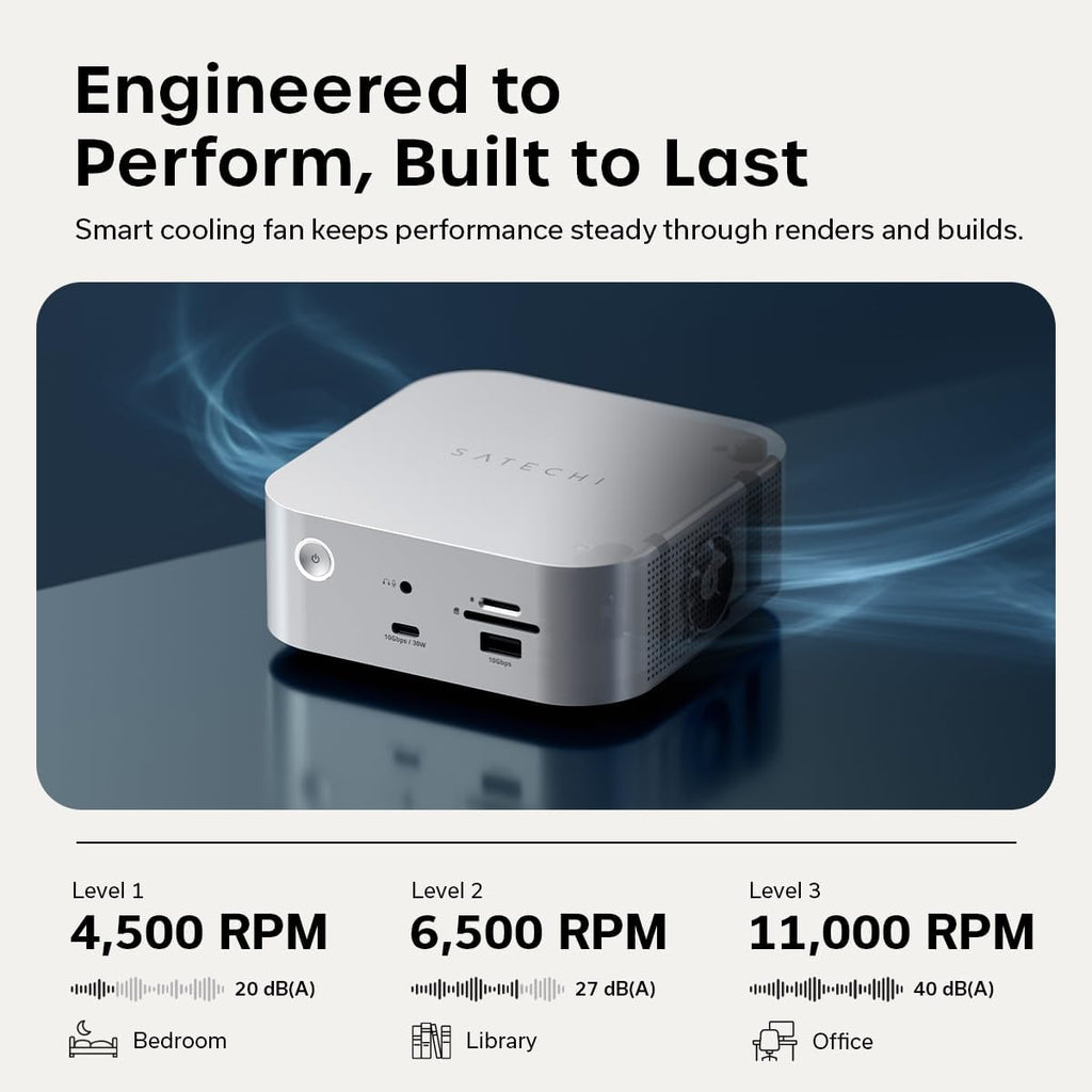 Satechi Thunderbolt 5 CubeDock con carcasa SSD NVMe integrada, color