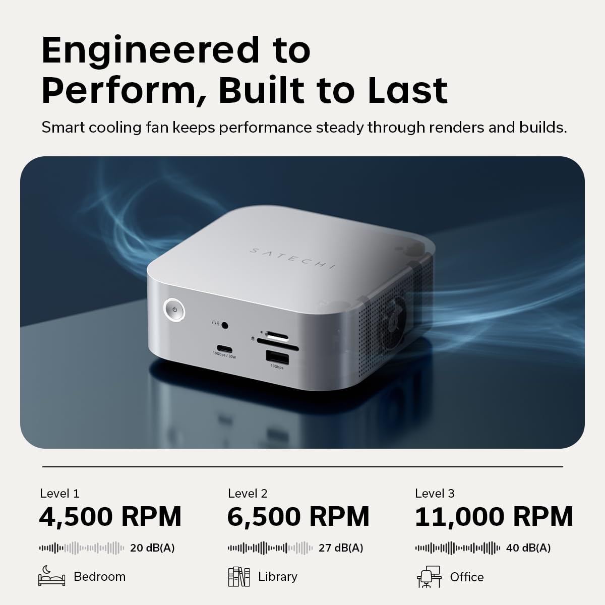 Satechi Thunderbolt 5 CubeDock con carcasa SSD NVMe integrada, color