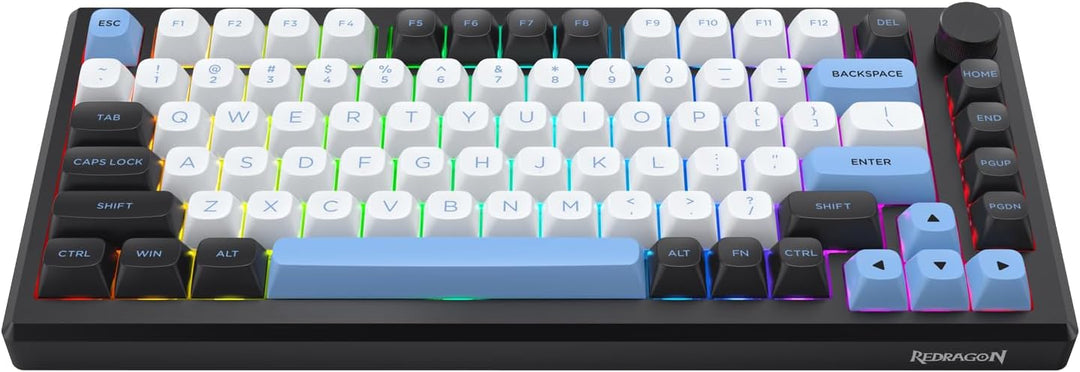 Redragon Teclado mecánico inalámbrico K739, QMK\/VIA programable, a...