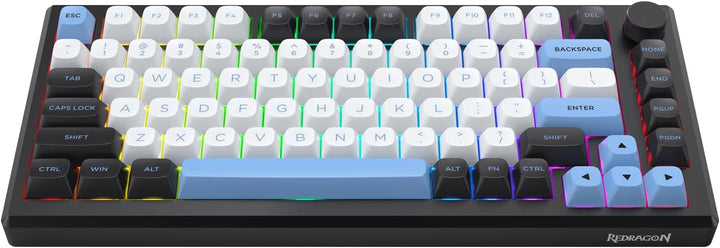 Redragon Teclado mecánico inalámbrico K739, QMK\/VIA programable, a...