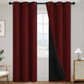 SimpleHome Cortinas opacas 100% color rojo burdeos para oscurecer la sala