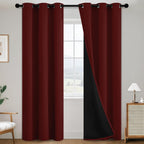 SimpleHome Cortinas opacas 100% color rojo burdeos para oscurecer la sala
