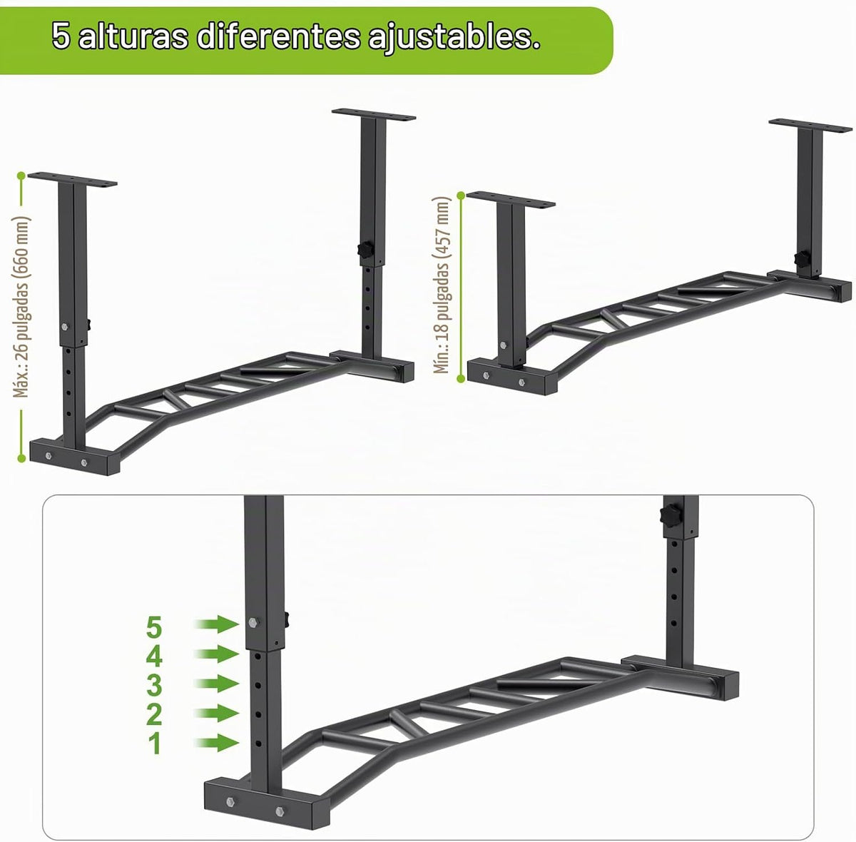 Kipika Barra de dominadas montada en el techo de 48 pulgadas, barra de barbilla multiagarre resistente, barra de dominadas montada, altura ajustable, bandas de dominadas para dominadas y estiramiento