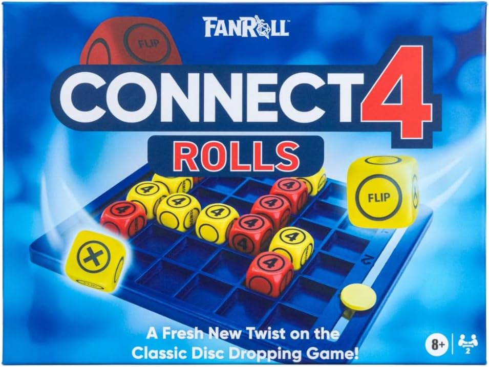 Fanroll Conecta 4 Rollos Juego de Dados, Un giro de dados en el clásico juego de caída de discos: Las damas se encuentran con Connect 4!