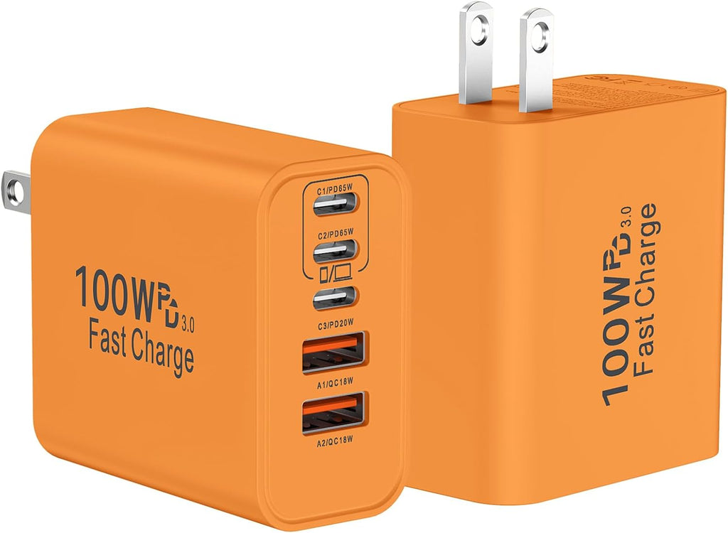 Bloque Cargador USB C Súper Rápido, 100W Cargador USB-C para Pared