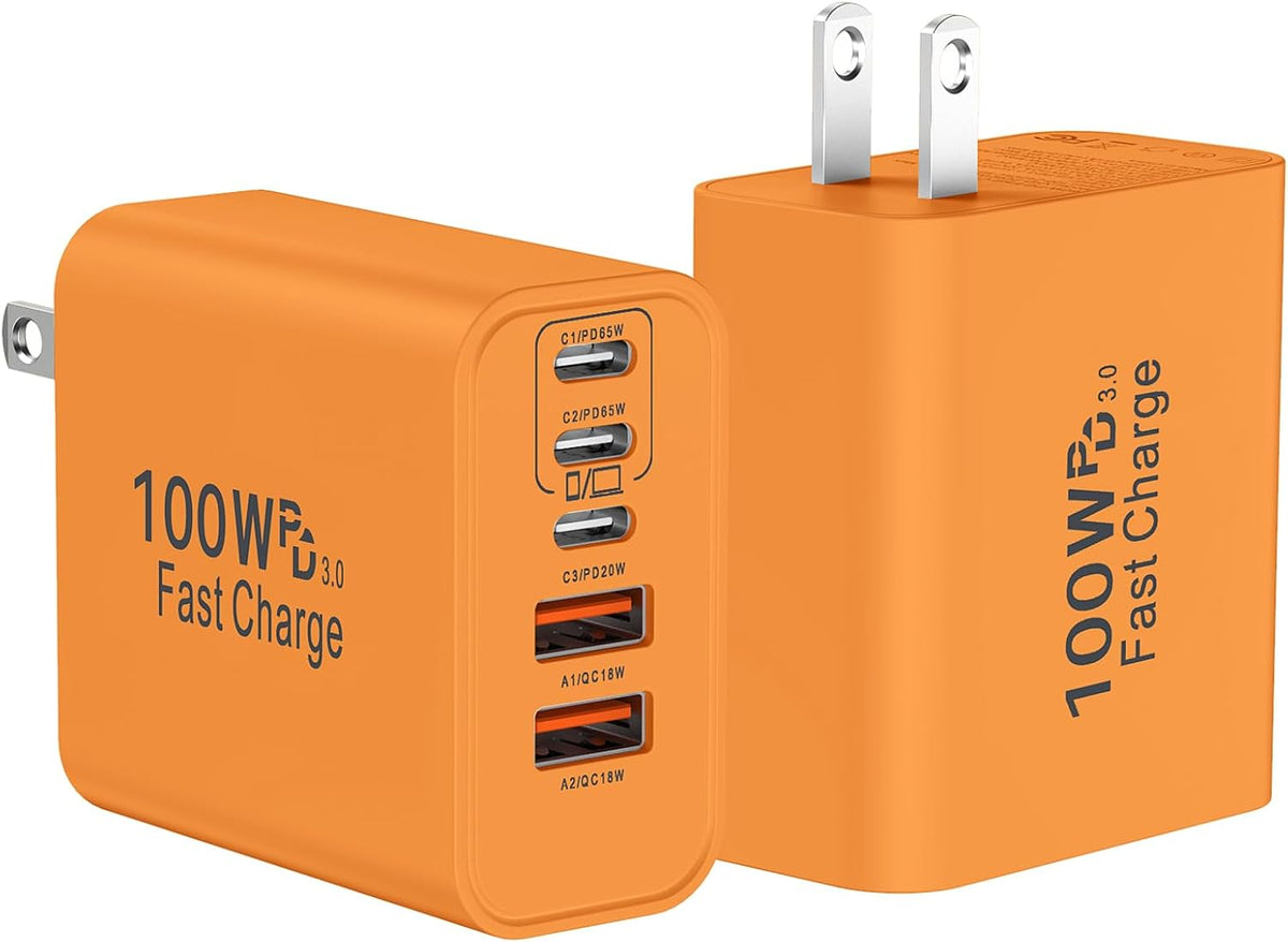 Bloque Cargador USB C Súper Rápido, 100W Cargador USB-C para Pared