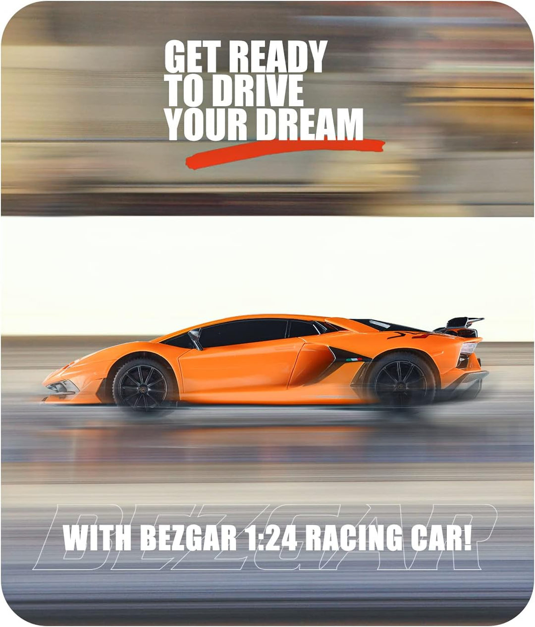 BEZGAR Auto a control remoto con licencia RC, auto de juguete Lambo...