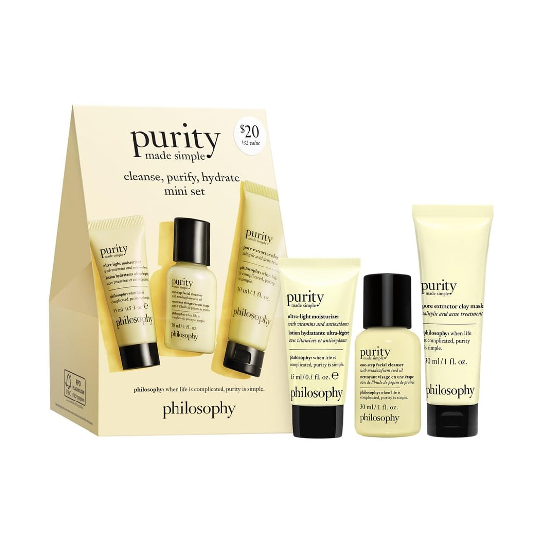 philosophy Pureza hecha simple limpiar, purificar, hidratar mini set