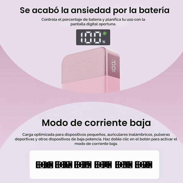 NOBIS Cargador portátil, 65 W, 20000 mAh, carga rápida, PD QC, 2 US...