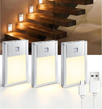 VST Paquete de 3 luces recargables para escaleras con sensor de movimiento