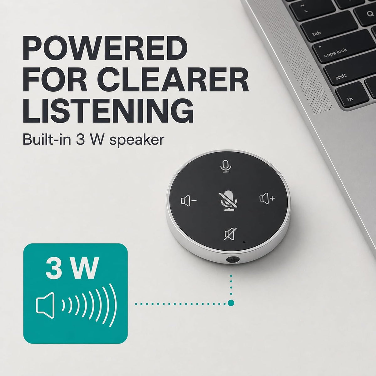 Altavoz de conferencia para PC y portátil, altavoz de conferencia USB con micrófono, reducción de ruido AI, captación de voz de 360 grados, Plug and Play, compatible con Zoom, Microsoft Teams