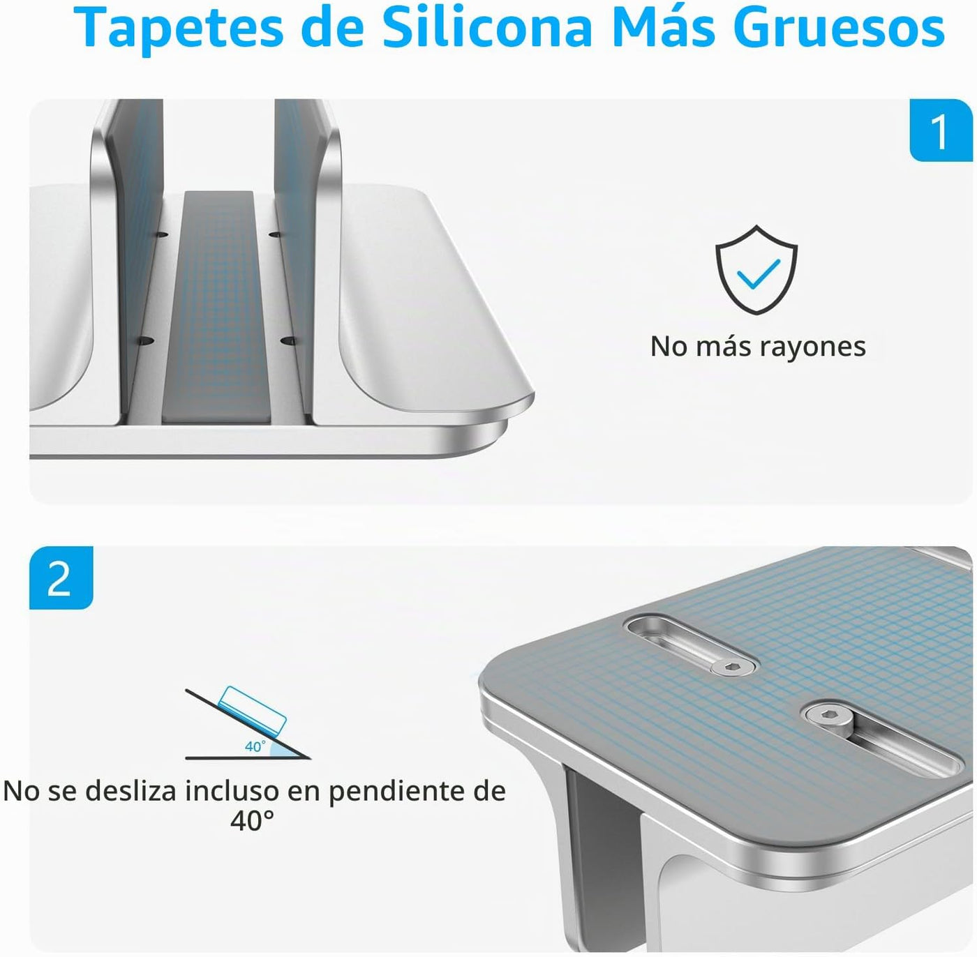 Omoton Soporte vertical para computadora portátil, soporte de alumi...