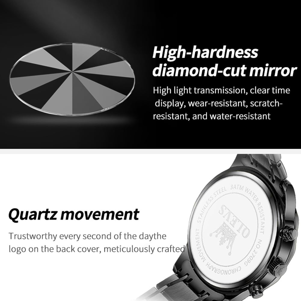 OLEVS Reloj para Hombres Clásico de Negocios en Acero Inoxidable Reloj para Hombre
