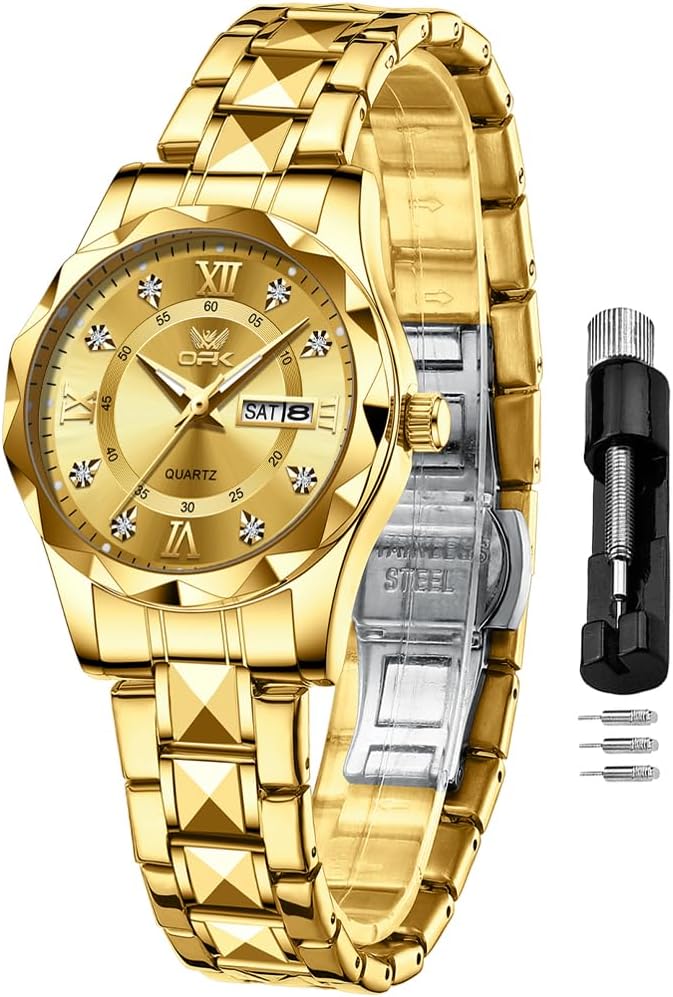 OPK Relojes para Mujer Estilo Business, Reloj Femenino con Correa de Acero Inoxidable, Reloj de Muñeca para Damas