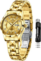 OPK Relojes para Mujer Estilo Business, Reloj Femenino con Correa de Acero Inoxidable, Reloj de Muñeca para Damas