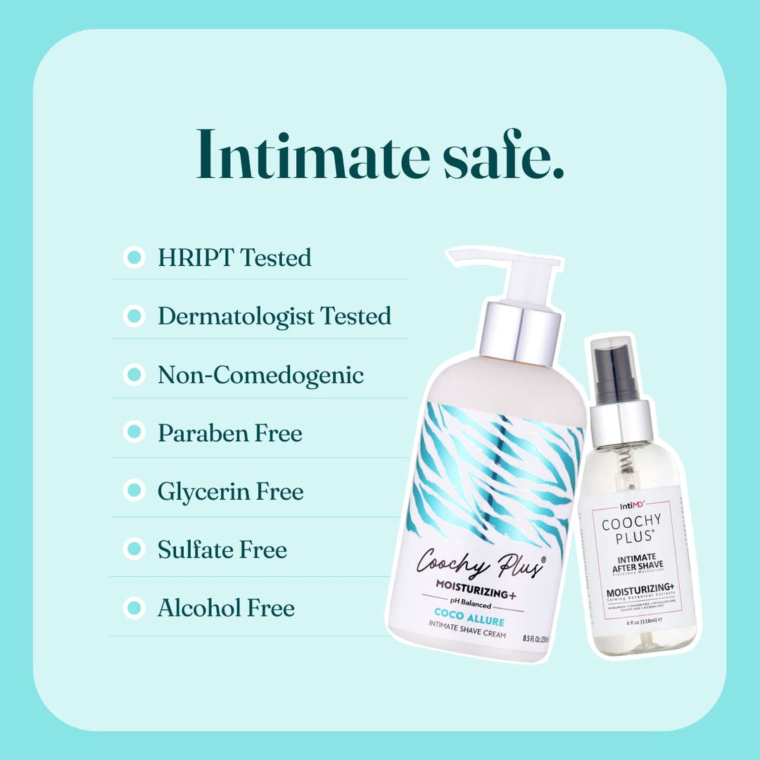 Kit completo de afeitado íntimo IntiMD Coochy Plus - Coco Allure y...