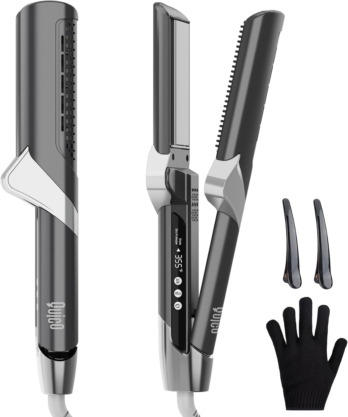Quico Plancha de pelo de aire, enderezadora de flujo de aire 100-240V, Gris