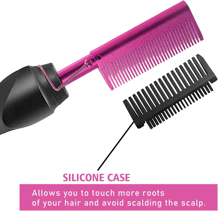 Peine caliente alisador de pelo para cabello negro natural y peluca...