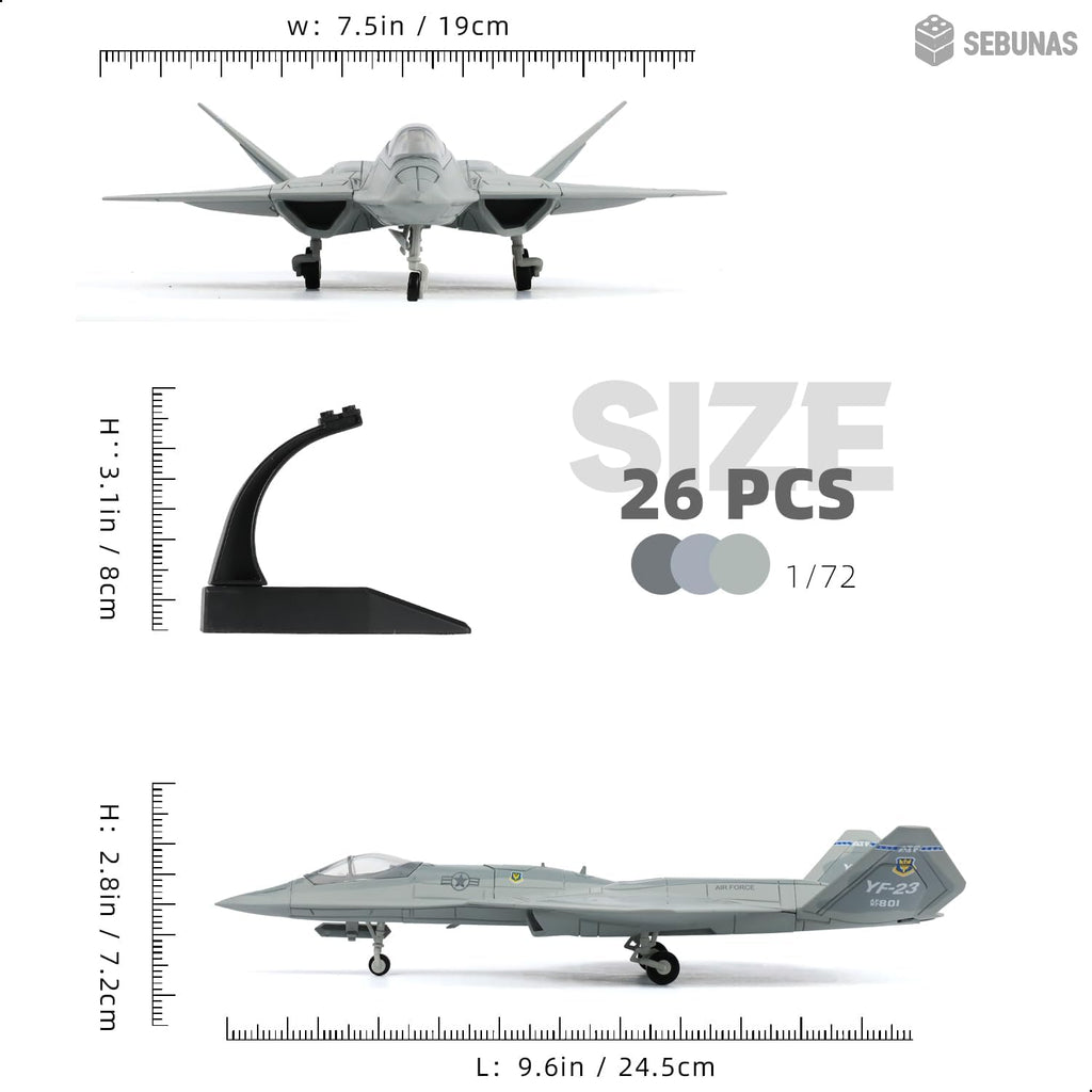 1:72 YF-23 Black Widow II Fighter Jet Kit de modelo de montaje
