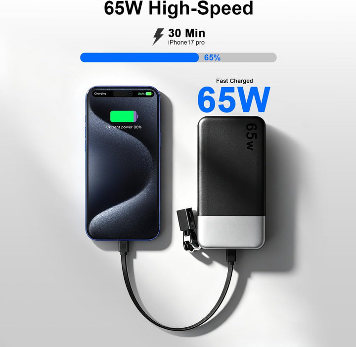 JUOVI Banco de energía de 20000 mAh 45 W + cargador portátil de 65...