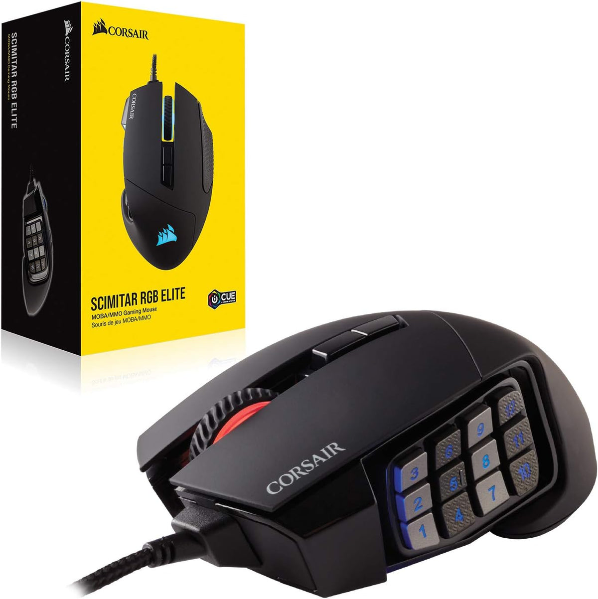 Corsair Scimitar RGB Elite Mouse para juegos MOBA\/MMO con cable -...