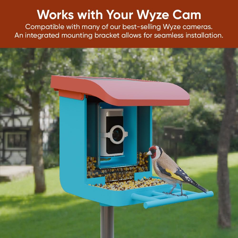 Wyze Bird Feeder - Funda para cámara con lente macro (azul)