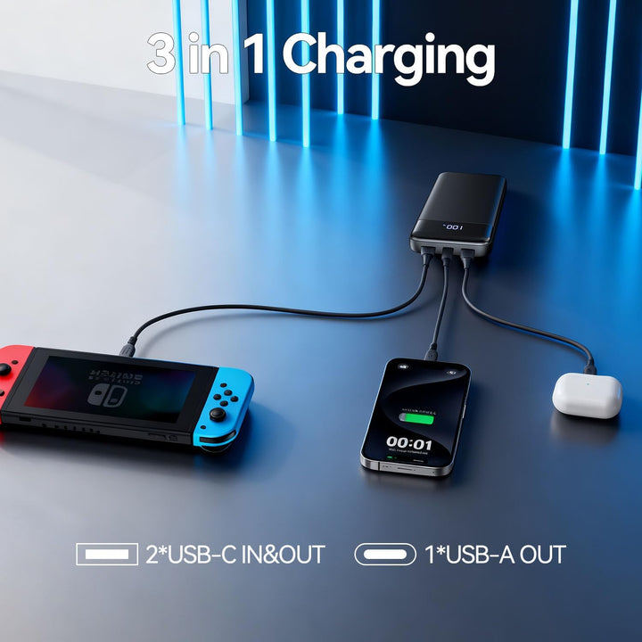 Cargador portátil, banco de energía delgado de 10000mAh, cargador d...