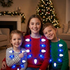 The Dreidel Company Paquete de 4 collares de bombilla de Hanukkah iluminados coloridos, accesorio de disfraz, recuerdo de fiesta, 25 pulgadas
