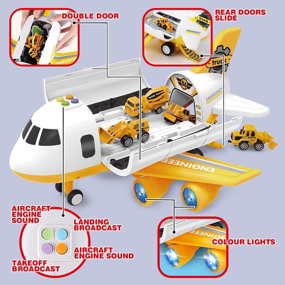 Dwi Dowellin Juego de juguetes de construcción de avión\/alfombra d...