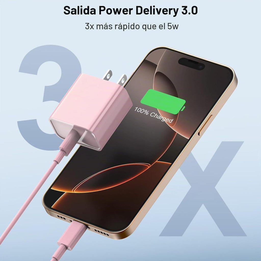Cargador para iPhone 18 17 16 Carga rápida Paquete de 2 cargadores USB C