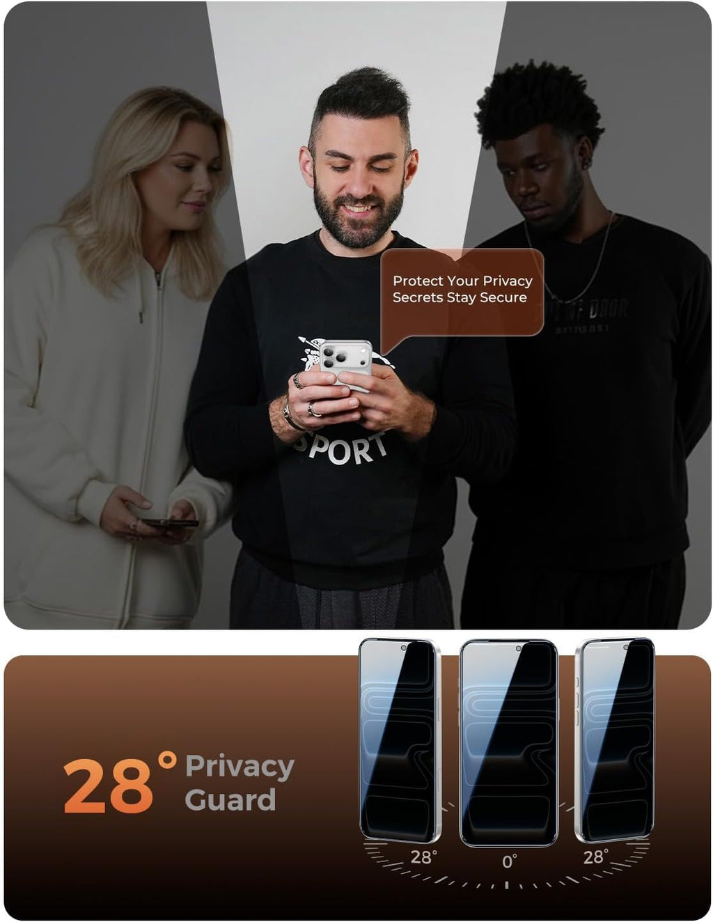 MAGIC JOHN - Protector de pantalla de privacidad para iPhone 17 Pro