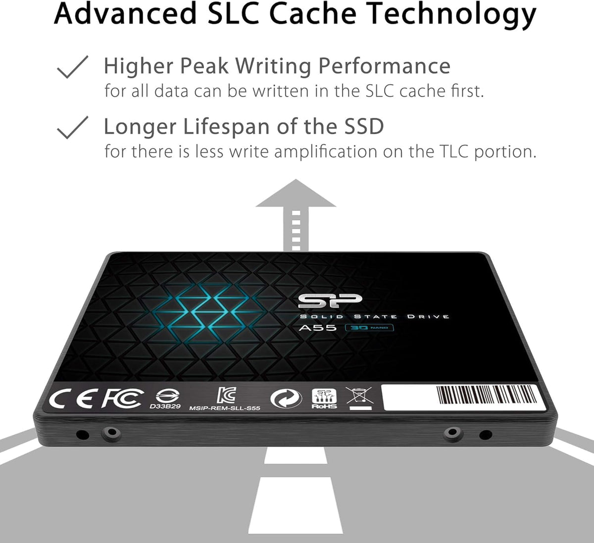 Silicon Power 1TB SSD 3D NAND A55 SLC Cache Performance Boost SATA...