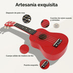 Ukelele soprano para niños, kit de ukelele de madera hawaiana de 21