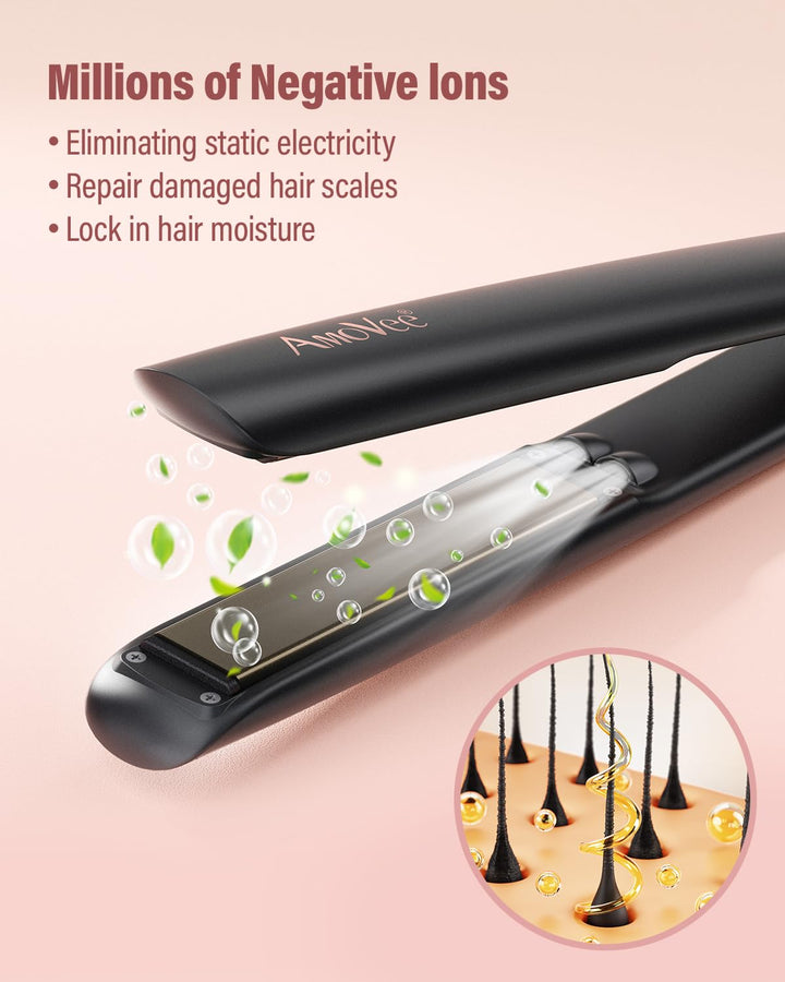 Plancha para alisar el cabello, alisadora y rizadora 2 en 1, planch...
