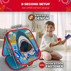 SWOOC Games® - Shark Frenzy™ | Juego de lanzamiento de bolsa de puf 2 en 1 para niños | Juegos de fiesta para niños con configuración en 5 segundos | Diversión al aire libre para niños pequeños |