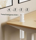 Toma de corriente desplegable de 20 A para encimera, tira de alimentación empotrada con agujero de 2.5 pulgadas, receptáculo resistente a manipulaciones, USB C de 20 W, 4 tomas, ahorro de espacio para cocina, escritorio de oficina, cable de extensión de 1