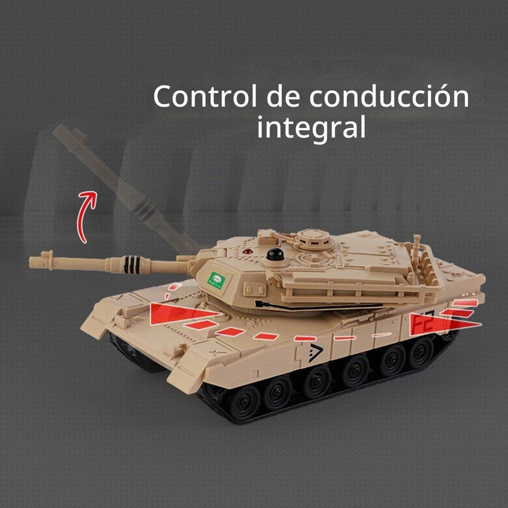 Mini tanque militar RC de 2.4 GHz con LED y torreta giratoria
