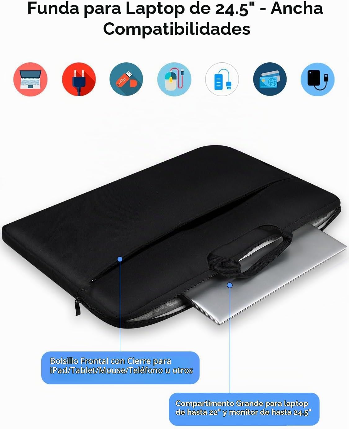 UPERFECT Funda para laptop de 24 pulgadas para laptop, monitor port...