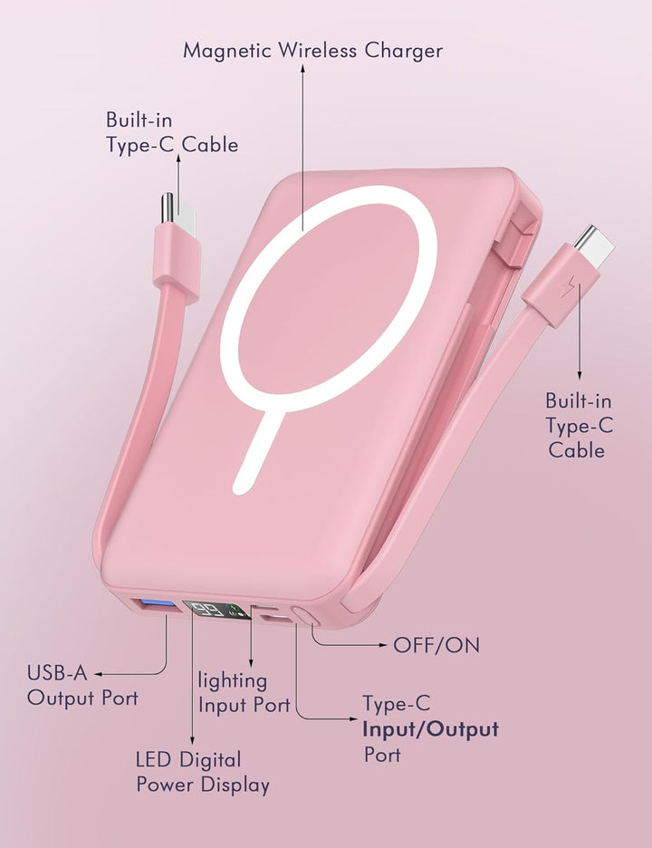 podoru Paquete de batería Magsafe, banco de energía magnético de 10...
