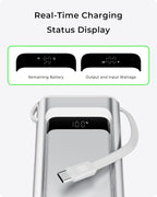Cargador portátil de 100 W, banco de energía de 10000 mAh con cable