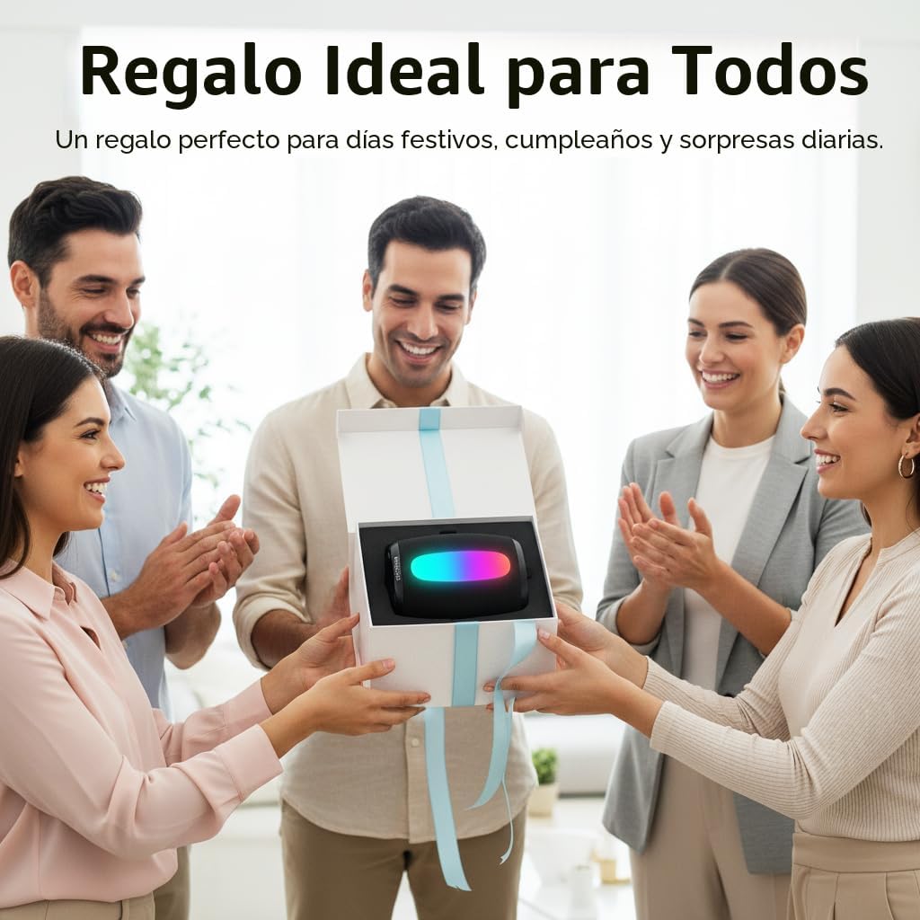 Altavoz Bluetooth, inalámbrico portátil, potente sonido estéreo\/8...