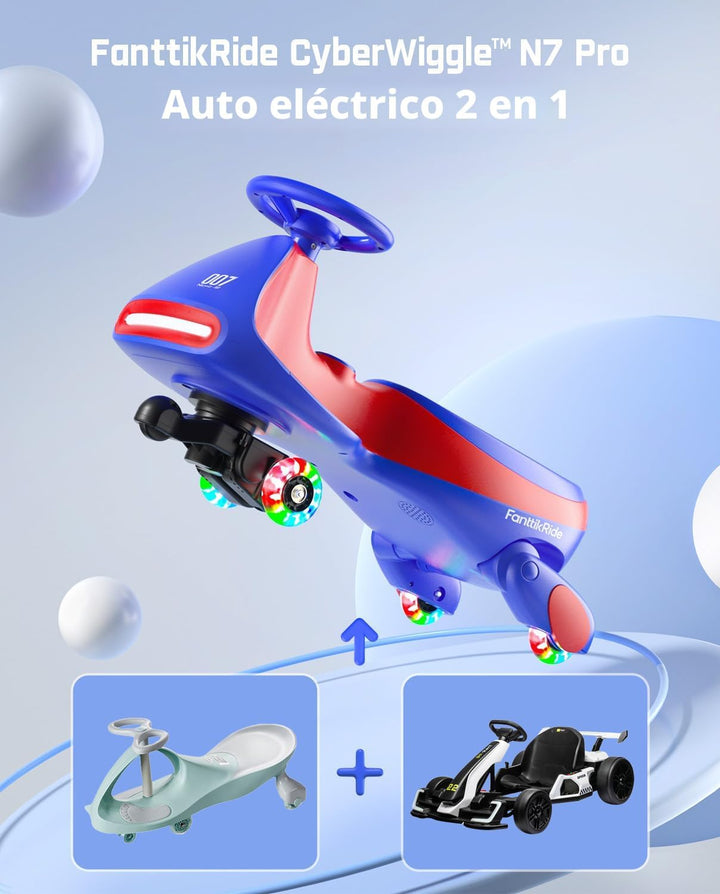 FanttikRide N7 Pro - Coche eléctrico Wiggle con pedal, batería reca...