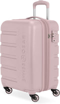 SWISSGEAR Signature Hardside - Maleta giratoria expandible de mano, construcción de ABS, bloqueo compatible con TSA y portavasos integrado, rosa, 19 pulgadas