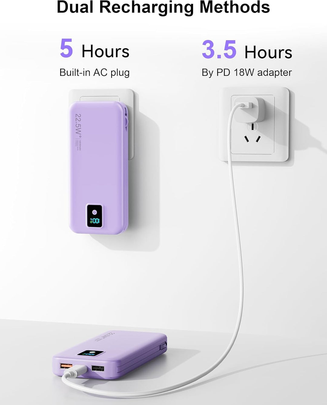 Cargador portátil, cargador de batería de carga rápida de 12000 mAh...