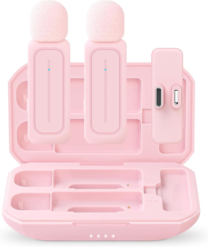 Ecomxia Paquete de 2 Micrófonos Lavalier Inalámbricos para iPhone i...