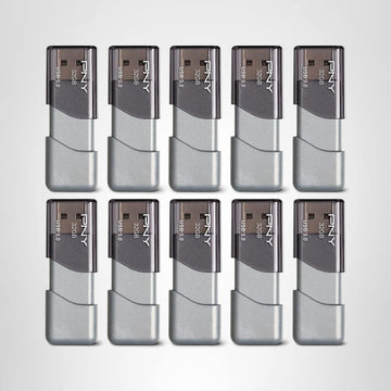 PNY Unidad flash USB 3.0 Turbo Attaché 3 de 32 GB, color plateado (paquete de 10)